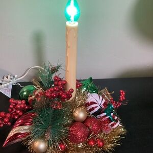 Vintage Electric Light Candolier Christmas Candle. Decorated